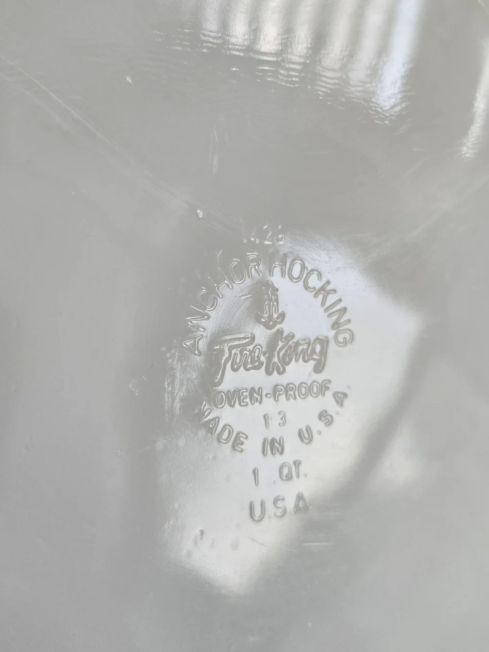 Anchor Hocking Fire-King White Milk Glass 1 Quart Ribbed Casserole Dish